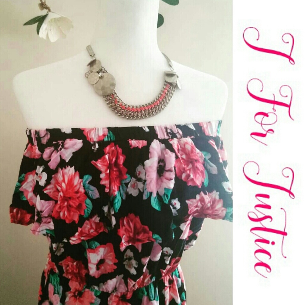 🆕🌱 J FOR JUSTICE Off-the-Shoulder Floral Maxi - Picture 2 of 7